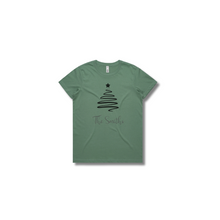 Load image into Gallery viewer, Personalised Women's Christmas T-Shirts Ribbon Tree