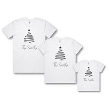 Load image into Gallery viewer, Personalised Men's Christmas T-Shirts Ribbon Tree