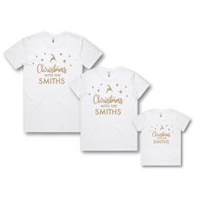 Load image into Gallery viewer, Personalised Kids Christmas T-Shirts Christmas with The Family