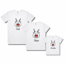 Load image into Gallery viewer, Personalised Women's Christmas T-Shirts Rudolph