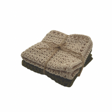 Load image into Gallery viewer, Crochet Dish Cloth 2 Pk - Natural and Olive