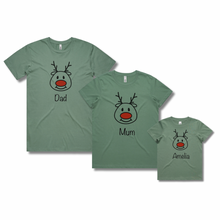 Load image into Gallery viewer, Personalised Kids Christmas T-Shirts Rudolph