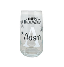 Load image into Gallery viewer, Personalised Halloween Glass with Spiders