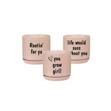 Load image into Gallery viewer, Printed Small Oslo Pot Peach - with sayings