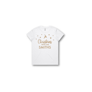 Personalised Women's Christmas T-Shirts Christmas With The Family
