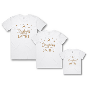 Personalised Women's Christmas T-Shirts Christmas With The Family