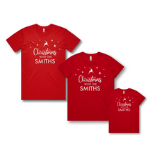 Load image into Gallery viewer, Personalised Women&#39;s Christmas T-Shirts Christmas With The Family
