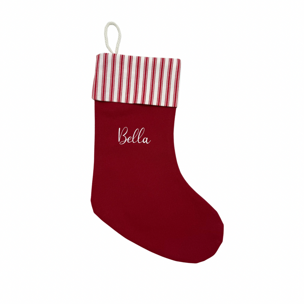 Christmas Stocking Ruby with Ruby Stripe - Personalised