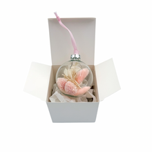 Load image into Gallery viewer, Dried Flower Christmas Bauble - Pink (includes personalisation)
