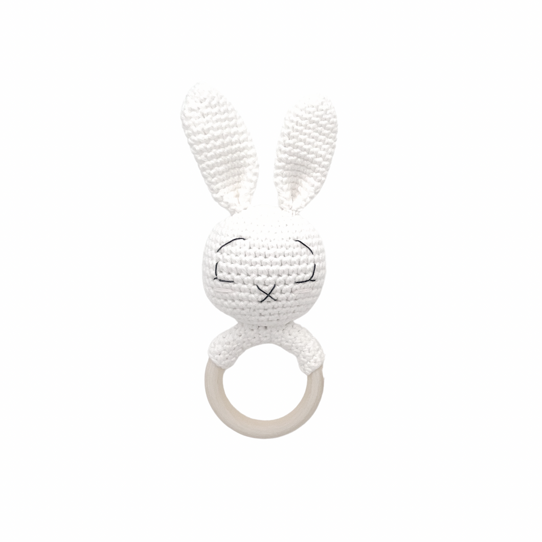Parker Rabbit Rattle White