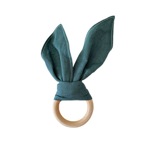 Alfie Bunny Ear Teether Forest Green