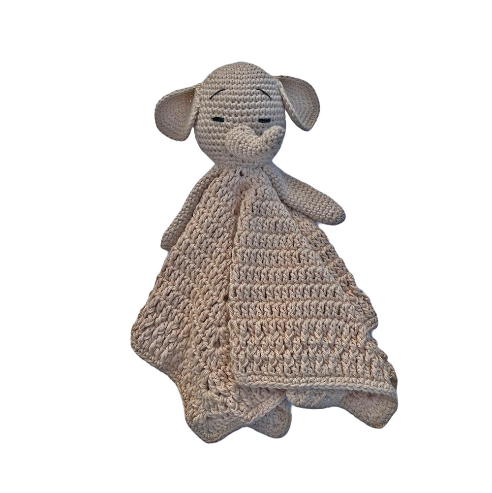 Arlo Elephant Crochet Lovie Natural