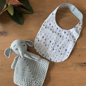 Little Humans Cotton Baby Bib - Golden Arrows