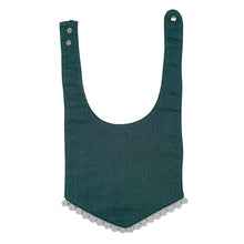 Load image into Gallery viewer, Little Humans Cotton Baby Bib - Forest Green
