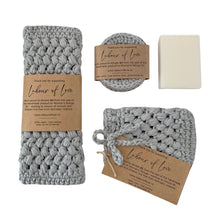 Load image into Gallery viewer, Bath Gift Set Grey With Free Soap
