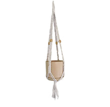 Load image into Gallery viewer, Boho Macrame Plant Hanger Nikau - White With or Without Pot
