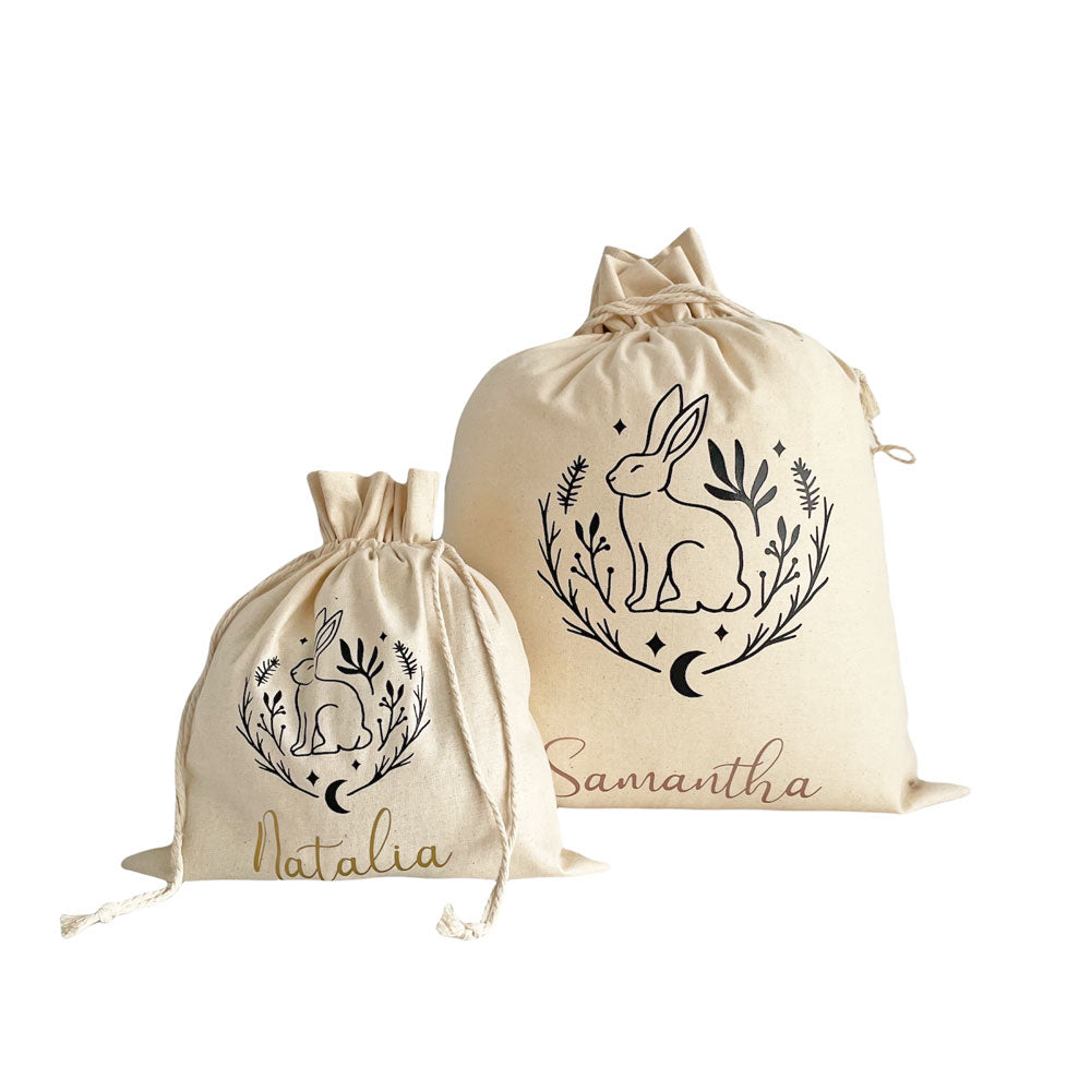 Easter Treat Bag Pretty Rabbit - Personalised