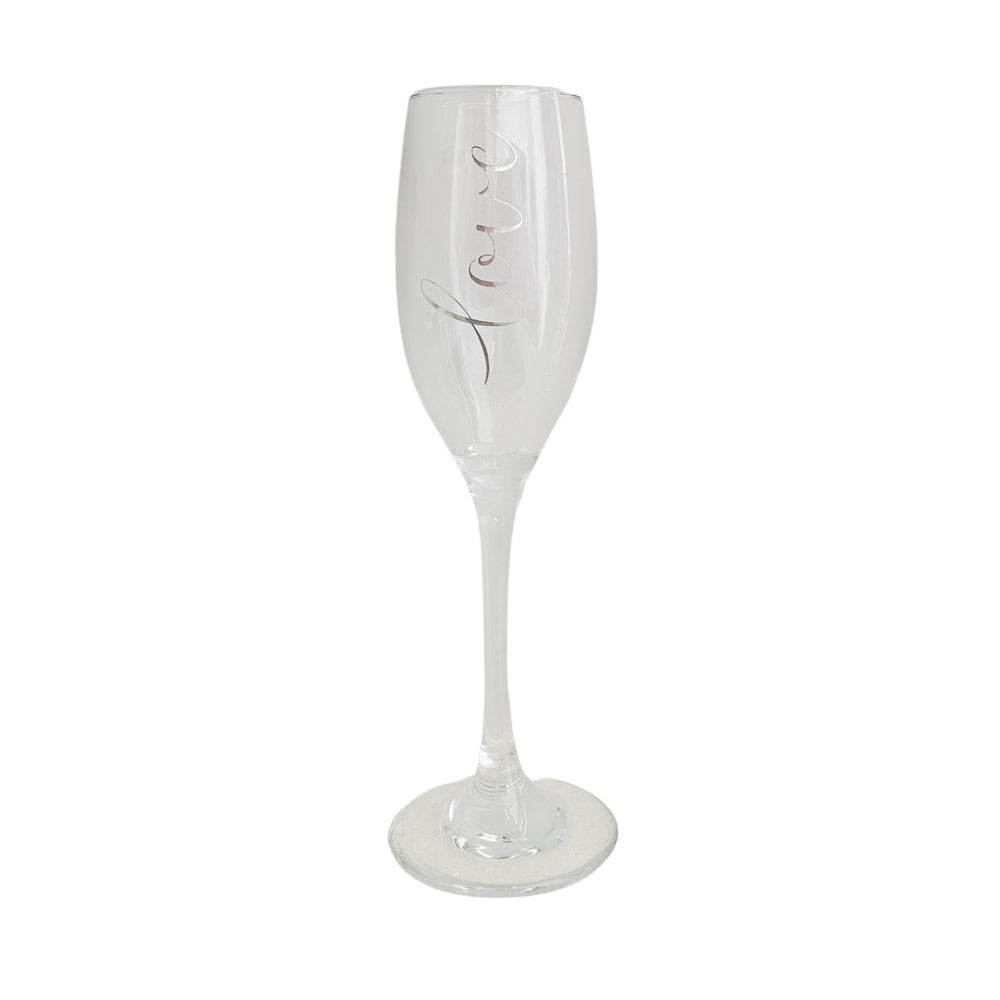 Love Champagne Glass Gold, Silver or Rose Gold