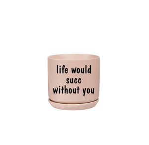 Printed Small Oslo Pot Peach - with sayings