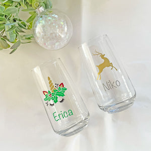 Personalised Rudolph Christmas Glass