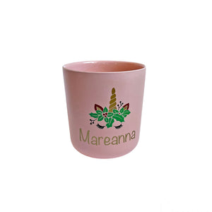 Personalised Christmas Unicorn Bamboo Cup