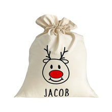 Load image into Gallery viewer, Santa Sack Rudolph Large - Personalised
