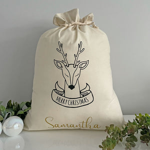 Santa Sack Pretty Deer - Personalised