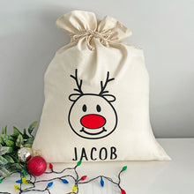 Load image into Gallery viewer, Santa Sack Rudolph Large - Personalised
