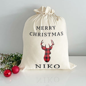 Santa Sack Stag Head - Personalised