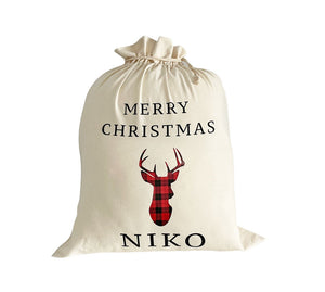 Santa Sack Stag Head - Personalised