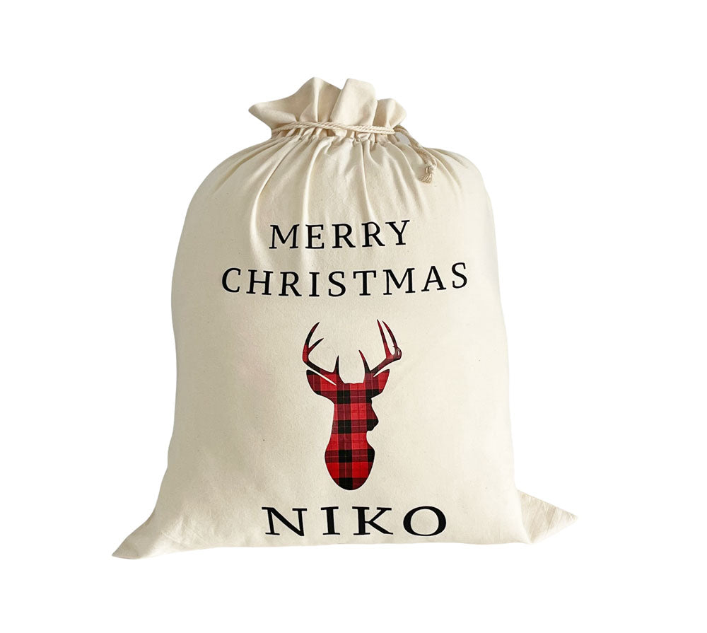Santa Sack Stag Head - Personalised