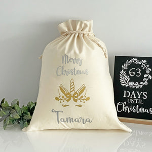 Santa Sack Unicorn- Personalised