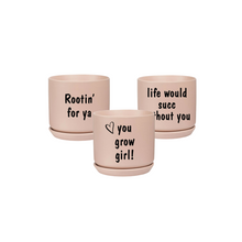 Load image into Gallery viewer, Printed Small Oslo Pot Peach - with sayings
